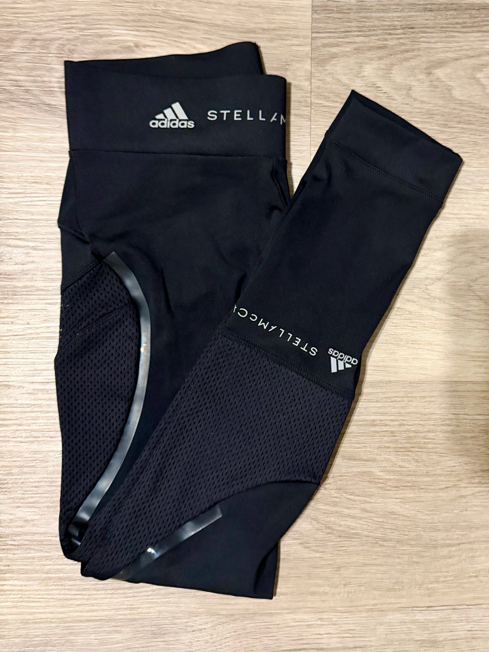 NWOT Adidas by Stella McCartney Black Mesh Panel Performance Leggings